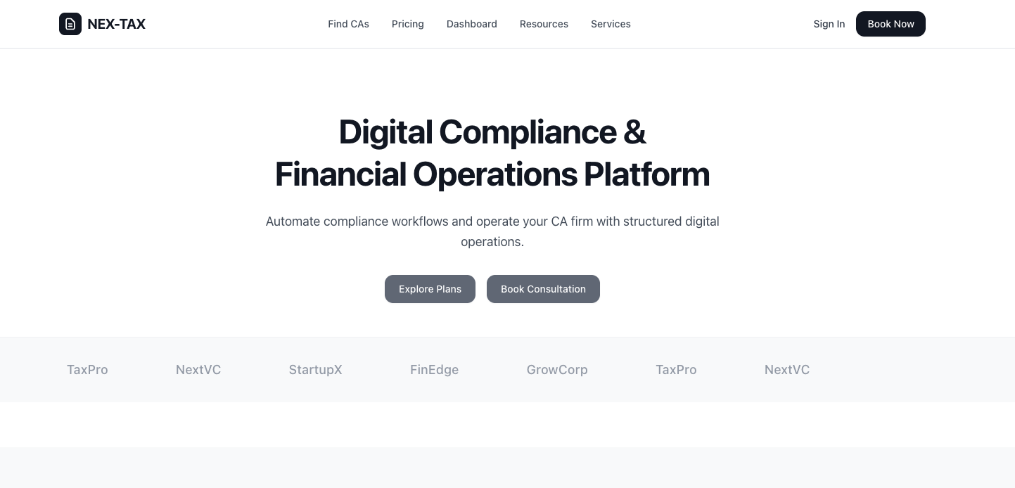 Nextax — Vertical SaaS for CA Firms
